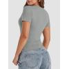 imageATHMILE Womens Basic TShirts Going Out Crop Tops Tight Slim Fit Cute Teen Girls Short SleeveLong Sleeve Y2k Clothes1light Grey