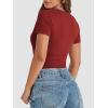 imageATHMILE Womens Basic TShirts Going Out Crop Tops Tight Slim Fit Cute Teen Girls Short SleeveLong Sleeve Y2k Clothes1red