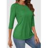 imageATHMILE Womens Casual 34 Sleeve TShirts Round Neck Cute Tunic Summer Tops Basic Tees Fall Blouses Loose Fit PulloverLucky Green