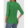 imageATHMILE Womens Casual 34 Sleeve TShirts Round Neck Cute Tunic Summer Tops Basic Tees Fall Blouses Loose Fit PulloverLucky Green