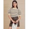 imageATHMILE Womens Puff Short Sleeve Sweater Tops 2025 Spring Summer Trendy Crew Neck Casual T Shirts BlousesBlue Stripe