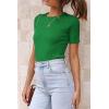 imageATHMILE Womens Ribbed Knit T Shirt Casual Crewneck Tops Short SleeveLong Sleeve Sweaters Slim Fit Basic TeesLucky Greenshort Sleeve