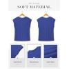 imageATHMILE Womens Short Sleeve Summer Tops Crewneck Textured Shirts Basic T Shirt Casual Work BlousesBlue