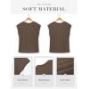 imageATHMILE Womens Short Sleeve Summer Tops Crewneck Textured Shirts Basic T Shirt Casual Work BlousesCoffee