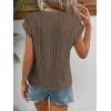 imageATHMILE Womens Short Sleeve Summer Tops Crewneck Textured Shirts Basic T Shirt Casual Work BlousesCoffee