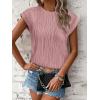 imageATHMILE Womens Short Sleeve Summer Tops Crewneck Textured Shirts Basic T Shirt Casual Work BlousesDark Pink