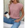 imageATHMILE Womens Short Sleeve Summer Tops Crewneck Textured Shirts Basic T Shirt Casual Work BlousesDark Pink