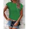 imageATHMILE Womens Short Sleeve Summer Tops Crewneck Textured Shirts Basic T Shirt Casual Work BlousesGreen