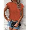 imageATHMILE Womens Short Sleeve Summer Tops Crewneck Textured Shirts Basic T Shirt Casual Work BlousesOrange