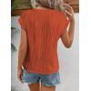 imageATHMILE Womens Short Sleeve Summer Tops Crewneck Textured Shirts Basic T Shirt Casual Work BlousesOrange