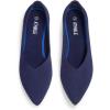 imageATHMILE Pointed Toe Flats for Women Dressy Bronze Work Shoes Business Casul Knit Ballet Flats Slip on Office Ladies Comforttable DressBlue