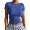 imageATHMILE Womens Basic TShirts Going Out Crop Tops Tight Slim Fit Cute Teen Girls Short SleeveLong Sleeve Y2k Clothes1royal Blue