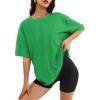 imageATHMILE Womens Oversized T Shirts Loose Fit Crewneck Short Sleeve Tops Summer Casual Blouse Y2K 2025 Basic TeeSaint Patrick Green