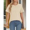 imageATHMILE Womens Short Sleeve Shirts Trendy Dressy Tops Business Casual Tee Fashion Knitted Blouses Y2k Outfits 2025Apricot