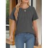 imageATHMILE Womens Short Sleeve Shirts Trendy Dressy Tops Business Casual Tee Fashion Knitted Blouses Y2k Outfits 2025Dark Grey