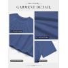 imageATHMILE Womens Short Sleeve Shirts Trendy Dressy Tops Business Casual Tee Fashion Knitted Blouses Y2k Outfits 2025Grey Blue