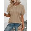 imageATHMILE Womens Short Sleeve Shirts Trendy Dressy Tops Business Casual Tee Fashion Knitted Blouses Y2k Outfits 2025Khaki