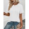imageATHMILE Womens Short Sleeve Shirts Trendy Dressy Tops Business Casual Tee Fashion Knitted Blouses Y2k Outfits 2025White