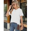 imageATHMILE Womens Short Sleeve Shirts Trendy Dressy Tops Business Casual Tee Fashion Knitted Blouses Y2k Outfits 2025White