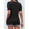imageATHMILE Womens Summer Tops Square Neck Dressy Casual Ruffle Trim Sleeve Cute T Shirts Trendy ClothesBlack