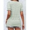 imageATHMILE Womens Summer Tops Square Neck Dressy Casual Ruffle Trim Sleeve Cute T Shirts Trendy ClothesGreenstripe