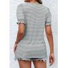 imageATHMILE Womens Summer Tops Square Neck Dressy Casual Ruffle Trim Sleeve Cute T Shirts Trendy ClothesGreystripe