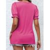 imageATHMILE Womens Summer Tops Square Neck Dressy Casual Ruffle Trim Sleeve Cute T Shirts Trendy ClothesHot Pink