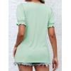 imageATHMILE Womens Summer Tops Square Neck Dressy Casual Ruffle Trim Sleeve Cute T Shirts Trendy ClothesMint Green