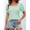 imageATHMILE Womens Summer Tops Square Neck Dressy Casual Ruffle Trim Sleeve Cute T Shirts Trendy ClothesMint Green