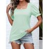 imageATHMILE Womens Summer Tops Square Neck Dressy Casual Ruffle Trim Sleeve Cute T Shirts Trendy ClothesMint Green