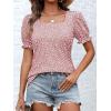 imageATHMILE Womens Summer Tops Square Neck Dressy Casual Ruffle Trim Sleeve Cute T Shirts Trendy ClothesPink Dot