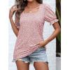 imageATHMILE Womens Summer Tops Square Neck Dressy Casual Ruffle Trim Sleeve Cute T Shirts Trendy ClothesPink Dot