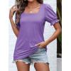 imageATHMILE Womens Summer Tops Square Neck Dressy Casual Ruffle Trim Sleeve Cute T Shirts Trendy ClothesPurple