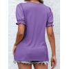 imageATHMILE Womens Summer Tops Square Neck Dressy Casual Ruffle Trim Sleeve Cute T Shirts Trendy ClothesPurple