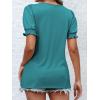 imageATHMILE Womens Summer Tops Square Neck Dressy Casual Ruffle Trim Sleeve Cute T Shirts Trendy ClothesTeal