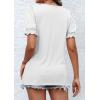 imageATHMILE Womens Summer Tops Square Neck Dressy Casual Ruffle Trim Sleeve Cute T Shirts Trendy ClothesWhite
