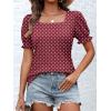 imageATHMILE Womens Summer Tops Square Neck Dressy Casual Ruffle Trim Sleeve Cute T Shirts Trendy ClothesWine Polka Dot