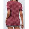 imageATHMILE Womens Summer Tops Square Neck Dressy Casual Ruffle Trim Sleeve Cute T Shirts Trendy ClothesWine Polka Dot
