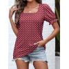 imageATHMILE Womens Summer Tops Square Neck Dressy Casual Ruffle Trim Sleeve Cute T Shirts Trendy ClothesWine Polka Dot