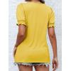 imageATHMILE Womens Summer Tops Square Neck Dressy Casual Ruffle Trim Sleeve Cute T Shirts Trendy ClothesYellow