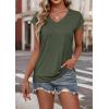 imageATHMILE Womens Summer Tops V Neck Cap Sleeve Tshirts Casual Cute T Shirts Fashion Clothes Vintage Basics TeeArmy Green