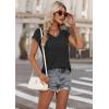 imageATHMILE Womens Summer Tops V Neck Cap Sleeve Tshirts Casual Cute T Shirts Fashion Clothes Vintage Basics TeeBlack