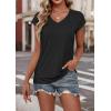 imageATHMILE Womens Summer Tops V Neck Cap Sleeve Tshirts Casual Cute T Shirts Fashion Clothes Vintage Basics TeeBlack