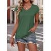 imageATHMILE Womens Summer Tops V Neck Cap Sleeve Tshirts Casual Cute T Shirts Fashion Clothes Vintage Basics TeeGreen
