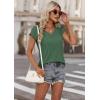 imageATHMILE Womens Summer Tops V Neck Cap Sleeve Tshirts Casual Cute T Shirts Fashion Clothes Vintage Basics TeeGreen