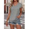 imageATHMILE Womens Summer Tops V Neck Cap Sleeve Tshirts Casual Cute T Shirts Fashion Clothes Vintage Basics TeeGrey
