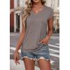 imageATHMILE Womens Summer Tops V Neck Cap Sleeve Tshirts Casual Cute T Shirts Fashion Clothes Vintage Basics TeeGrey Purple