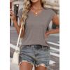 imageATHMILE Womens Summer Tops V Neck Cap Sleeve Tshirts Casual Cute T Shirts Fashion Clothes Vintage Basics TeeGrey Purple