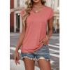 imageATHMILE Womens Summer Tops V Neck Cap Sleeve Tshirts Casual Cute T Shirts Fashion Clothes Vintage Basics TeeRed