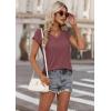 imageATHMILE Womens Summer Tops V Neck Cap Sleeve Tshirts Casual Cute T Shirts Fashion Clothes Vintage Basics TeeWine Red